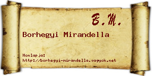Borhegyi Mirandella névjegykártya